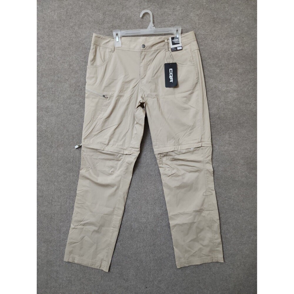 CQR Gears 2 Way Covertible Cargo Tactical Pants Womens 12 Khaki Lightweight NEW